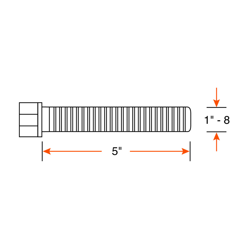Boulon de ressort 1"-8 x 5" 10K-16K DEXTER - RecreaShop