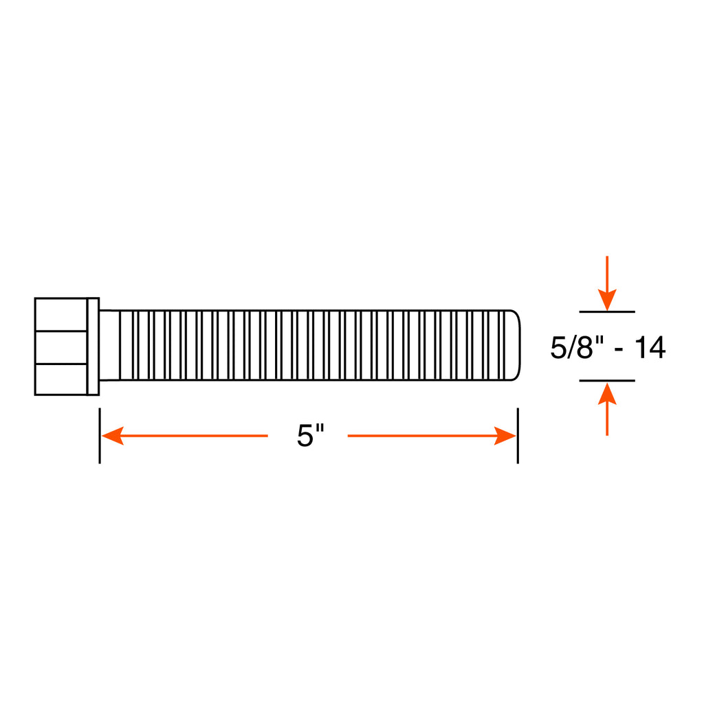 Boulon 5/8"-14 x 5" pour frein à disque 10K-12K DEXTER - RecreaShop