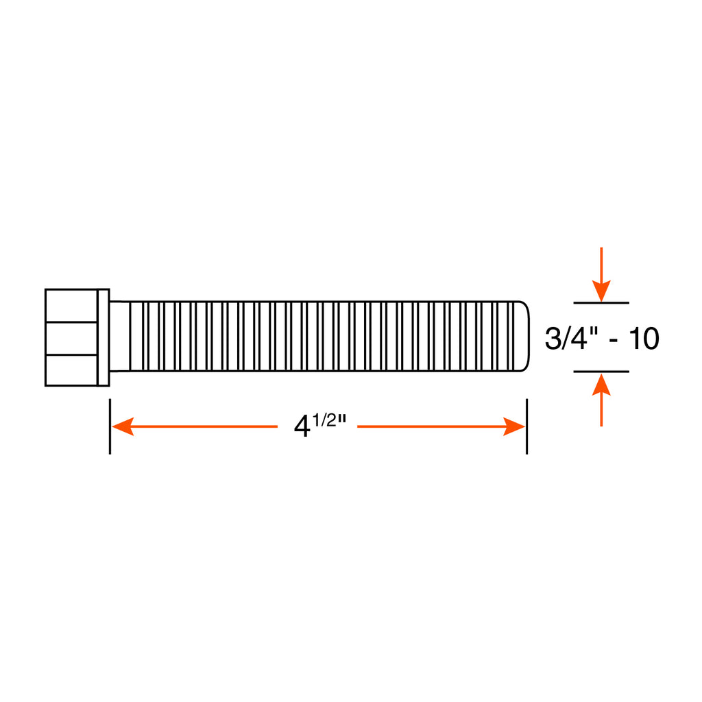 Boulon de ressort 3/4"-10 x 4 1/2" 10K GD DEXTER - RecreaShop