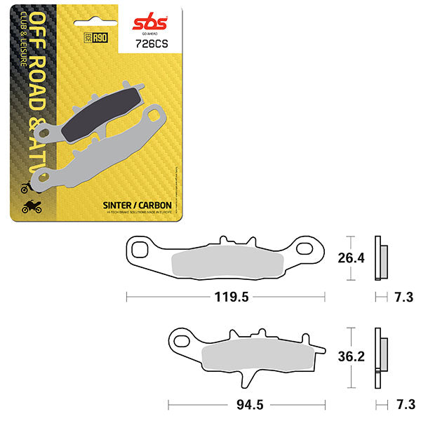 SBS CLUB, TRAILS & LEISURE CARBON BRAKE PAD (6330726100)