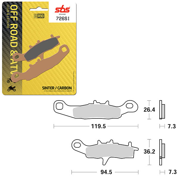 SBS ATV/UTV SINTER BRAKE PAD (6240726100)