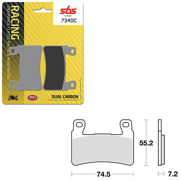 SBS DUAL CARBON FRONT FOR RACE USE ONLY BRAKE PAD (6290734100)