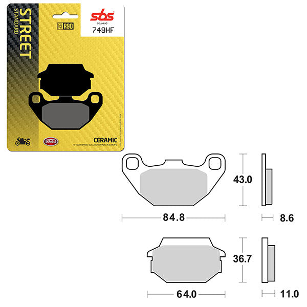 SBS ATV/UTV CERAMIC BRAKE PAD (6190749100)