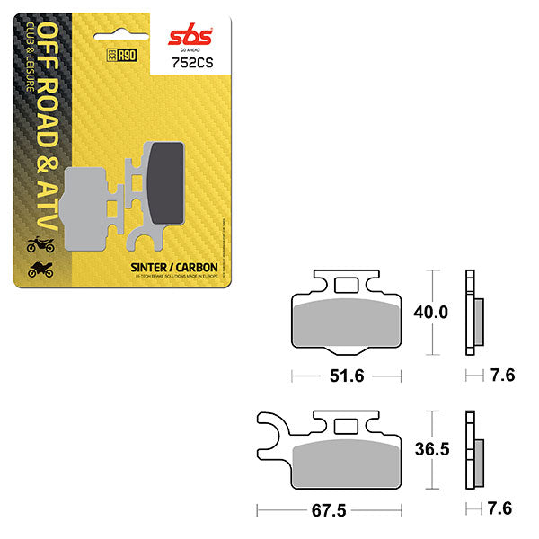 SBS CLUB, TRAILS & LEISURE CARBON BRAKE PAD (6330752100)