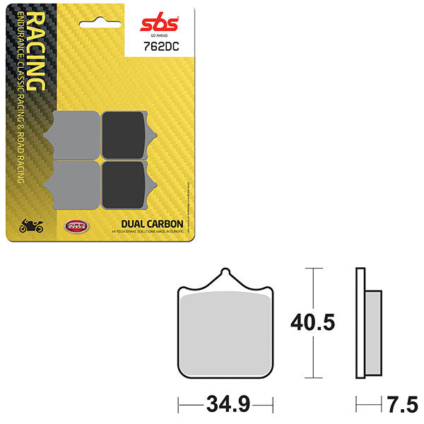 SBS DUAL CARBON FRONT FOR RACE USE ONLY BRAKE PAD (6290762100)