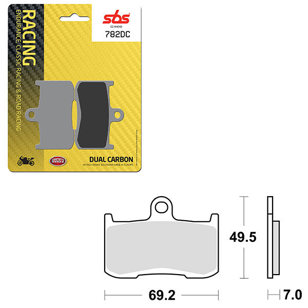 SBS DUAL CARBON FRONT FOR RACE USE ONLY BRAKE PAD (6290782100)