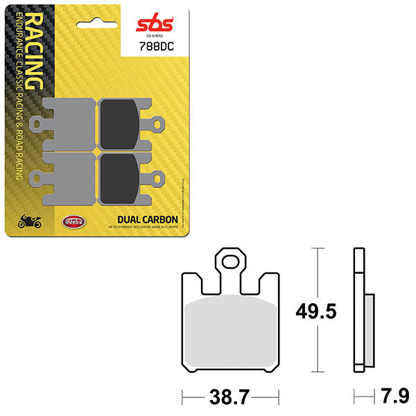 SBS DUAL CARBON FRONT FOR RACE USE ONLY BRAKE PAD (6290788100)