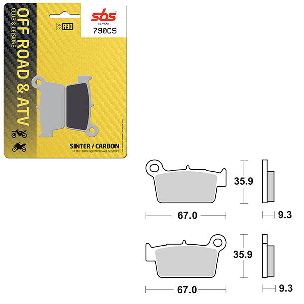 SBS CLUB, TRAILS & LEISURE CARBON BRAKE PAD (6330790100)