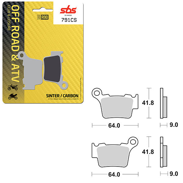 SBS CLUB, TRAILS & LEISURE CARBON BRAKE PAD (6330791100)