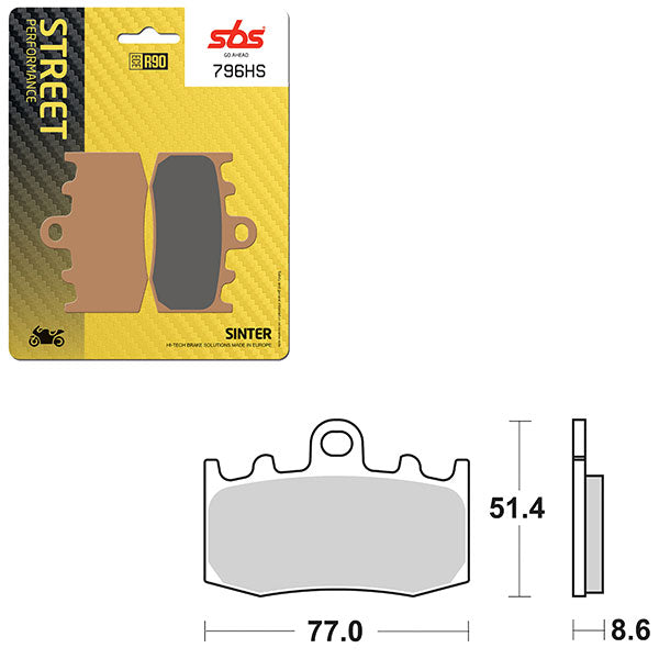 SBS PERFORMANCE HS SINTER BRAKE PAD (6250796100)