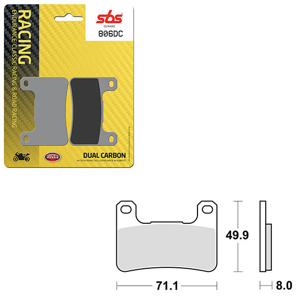 SBS DUAL CARBON FRONT FOR RACE USE ONLY BRAKE PAD (6290806100)