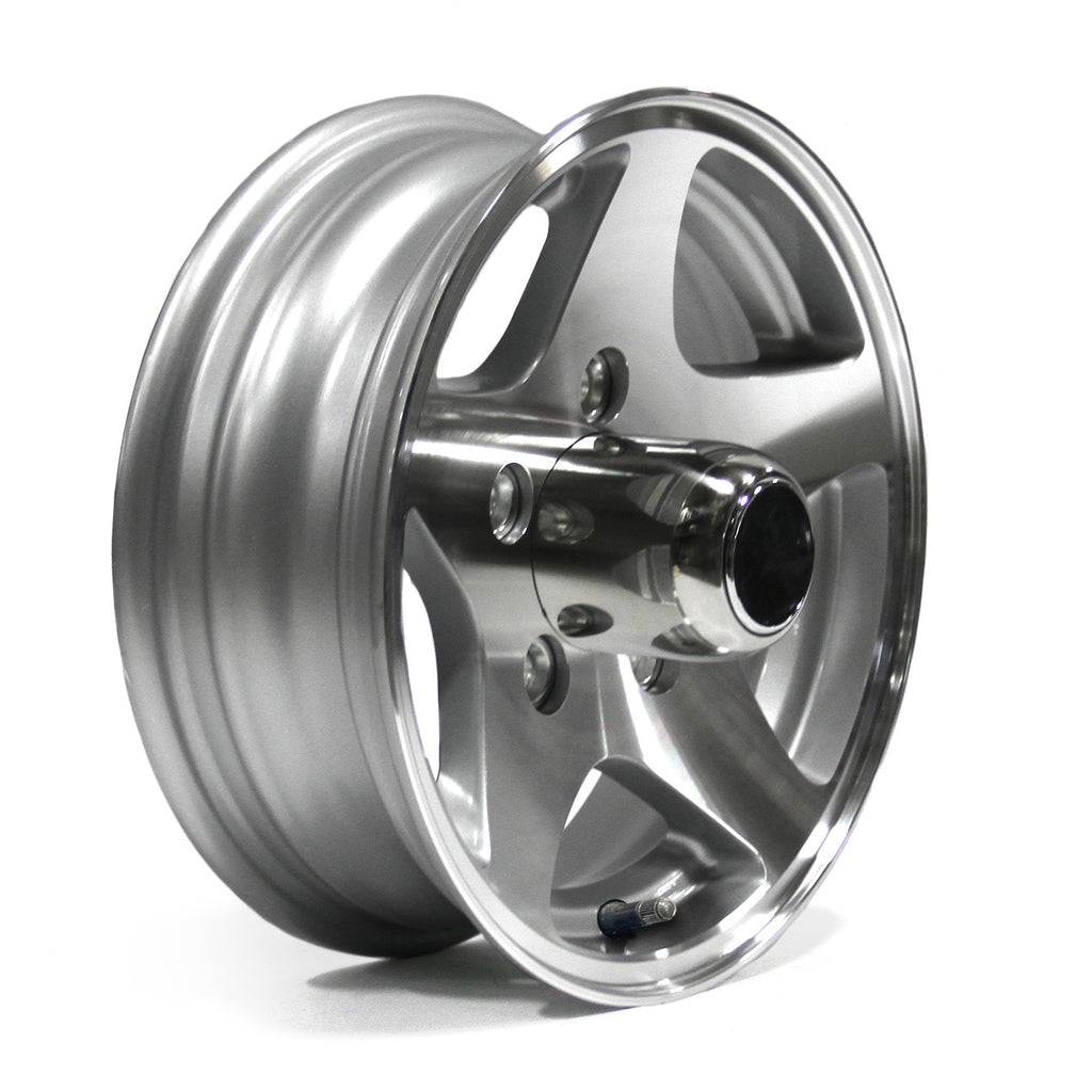 Jante 12" x 4" 5 trous 1520 lbs aluminium Five Star et centre de roue - RecreaShop