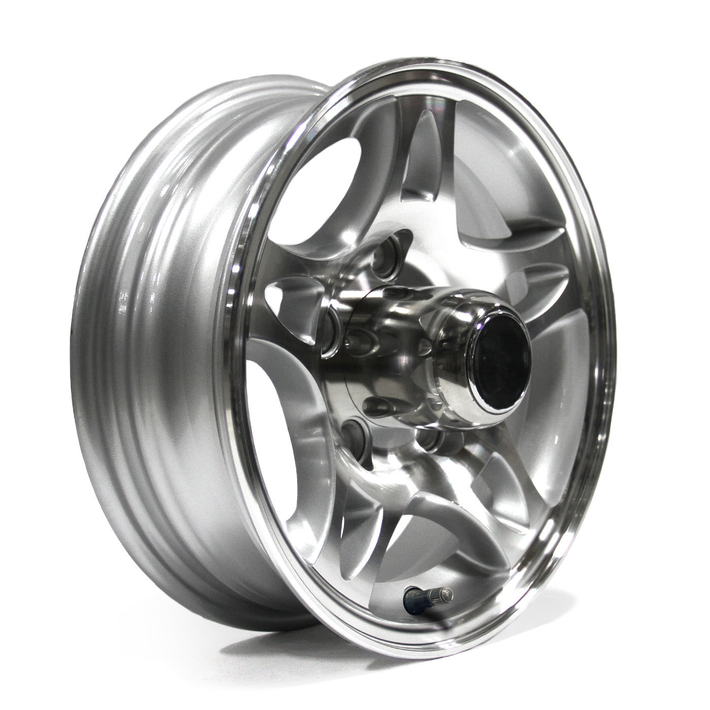 Jante 12" x 4" 5 trous 1520 lbs aluminium modèle-S5 et centre de roue - RecreaShop