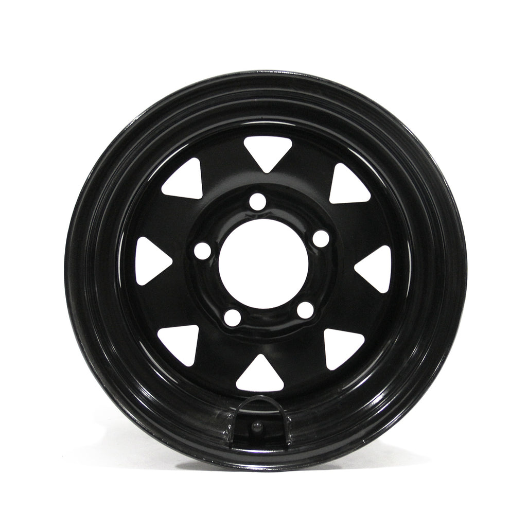 Jante 12" x 8 1/2" 5 trous 1045 lbs noire et protège-valve - RecreaShop