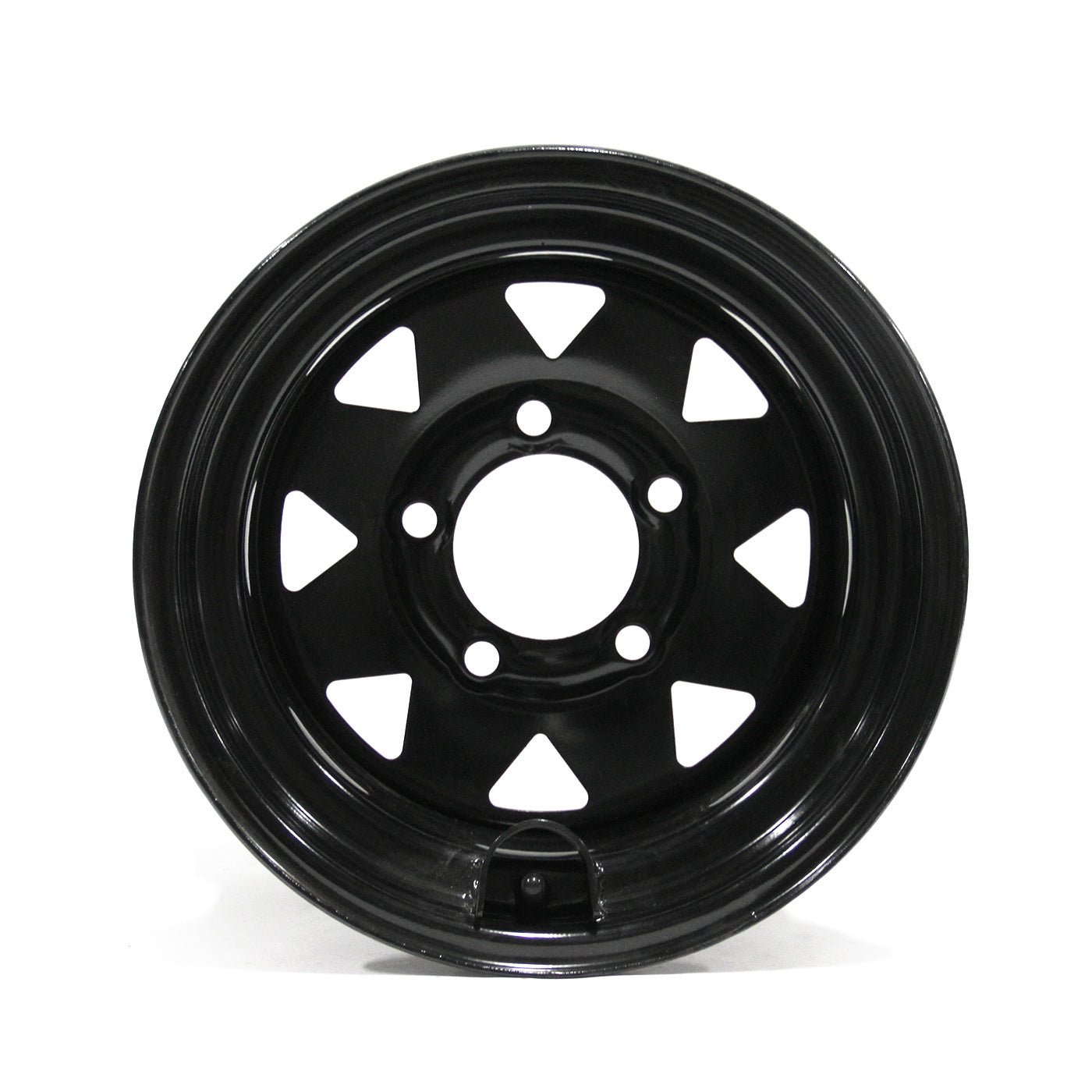 Jante 12" x 8 1/2" 5 trous 1045 lbs noire et protège-valve - RecreaShop
