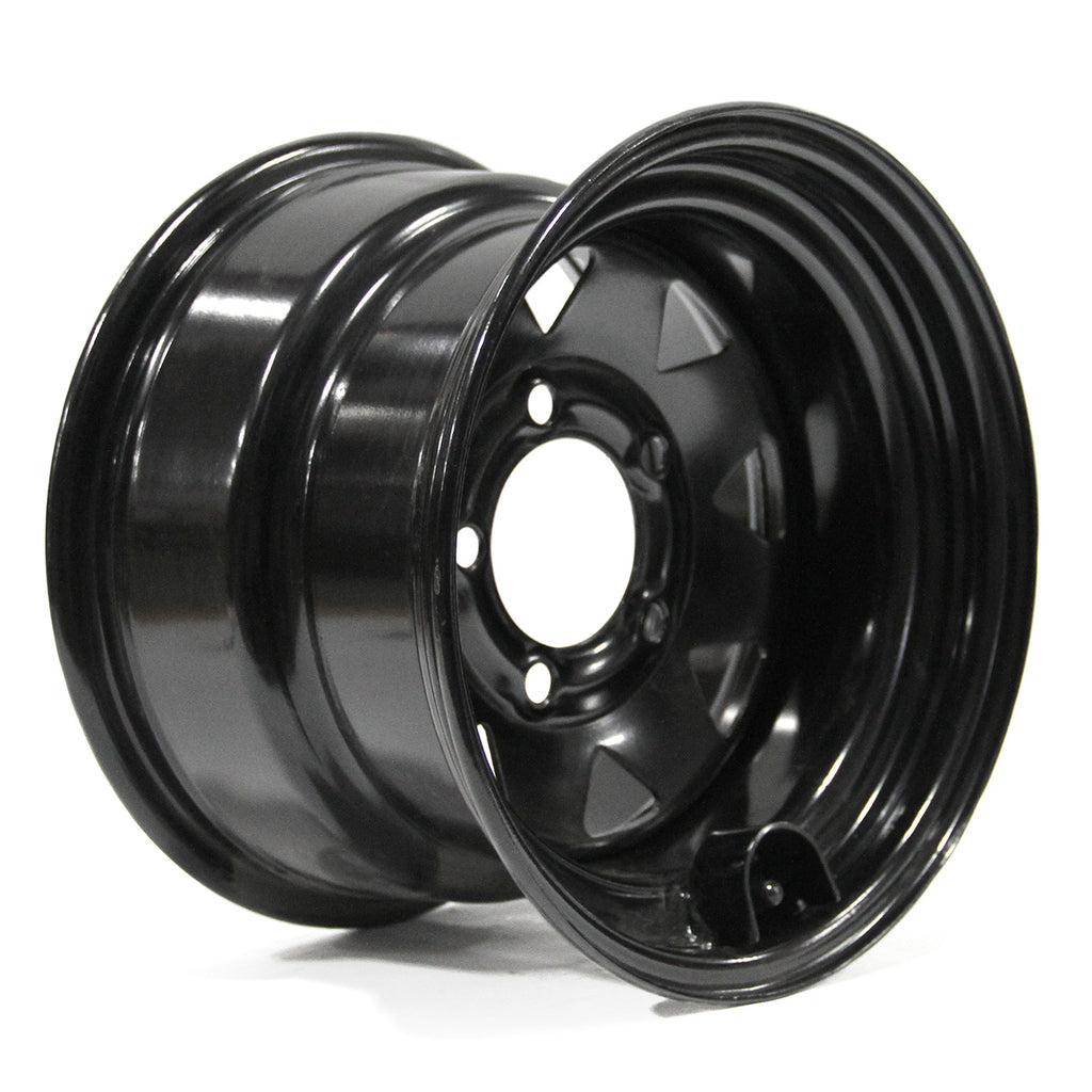 Jante 12" x 8 1/2" 5 trous 1045 lbs noire et protège-valve - RecreaShop