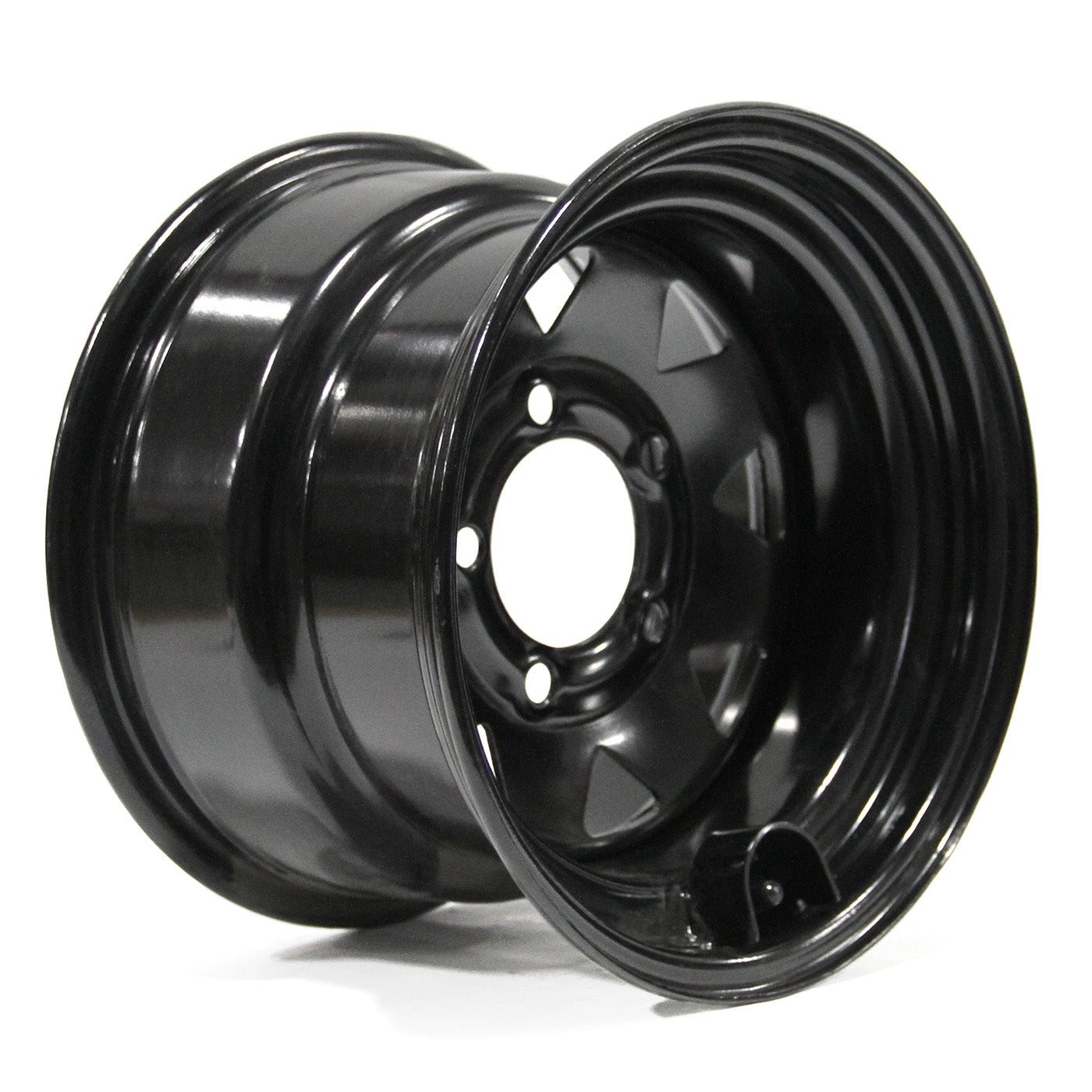 Jante 12" x 8 1/2" 5 trous 1045 lbs noire et protège-valve - RecreaShop
