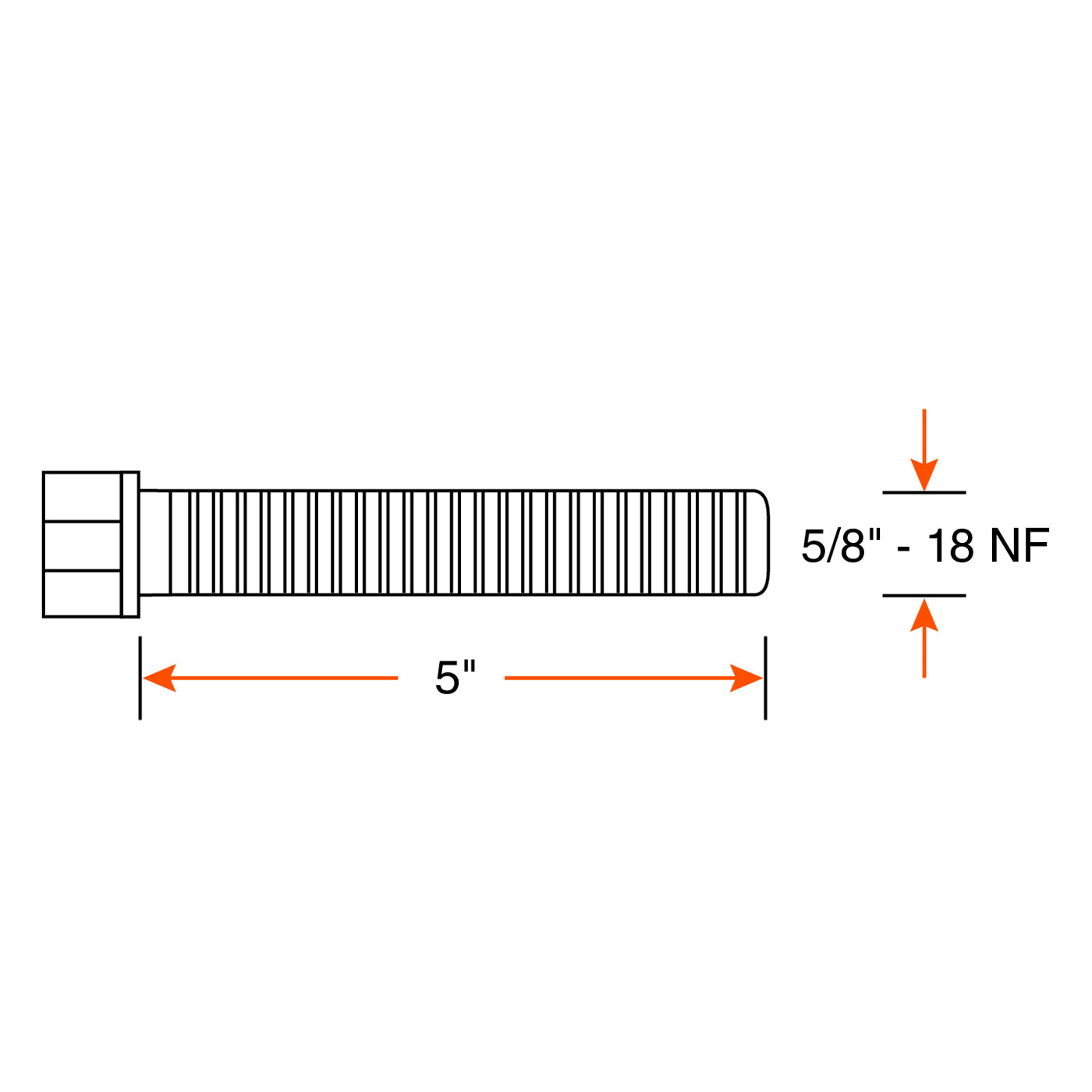 Boulon de rouleau arrière 5/8"-18 NF x 5" grade 5 TITAN - RecreaShop