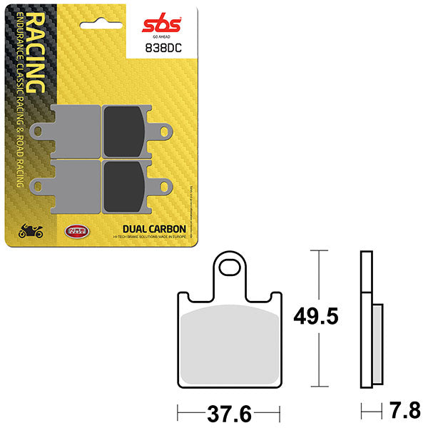 SBS DUAL CARBON FRONT FOR RACE USE ONLY BRAKE PAD (6290838100)