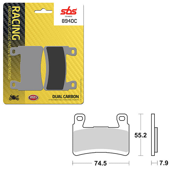 SBS DUAL CARBON FRONT FOR RACE USE ONLY BRAKE PAD (6290894100)