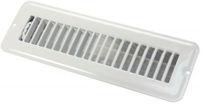 2" X 10" REGISTRE PLANCHER AVEC VOLET, METAL, BLANC - Récréashop