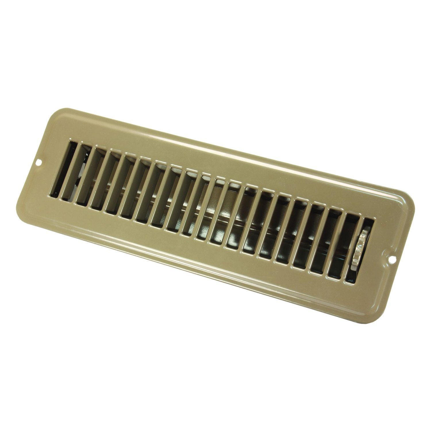 2" X 10" FLOOR REGISTER WITH SHUTTER, METAL, BROWN - Récréashop