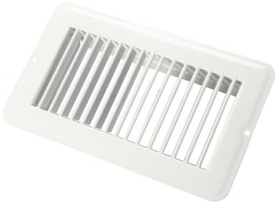 4" X 8" REGISTRE PLANCHER SANS VOLET, METAL, BLANC - Récréashop