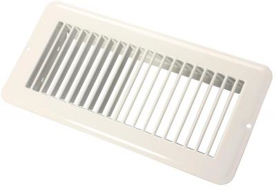4" X 10" REGISTRE PLANCHER SANS VOLET, METAL, BLANC - Récréashop