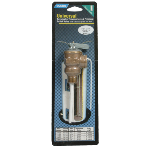 1/2" T&P VALVE W/4" PROBE - Récréashop