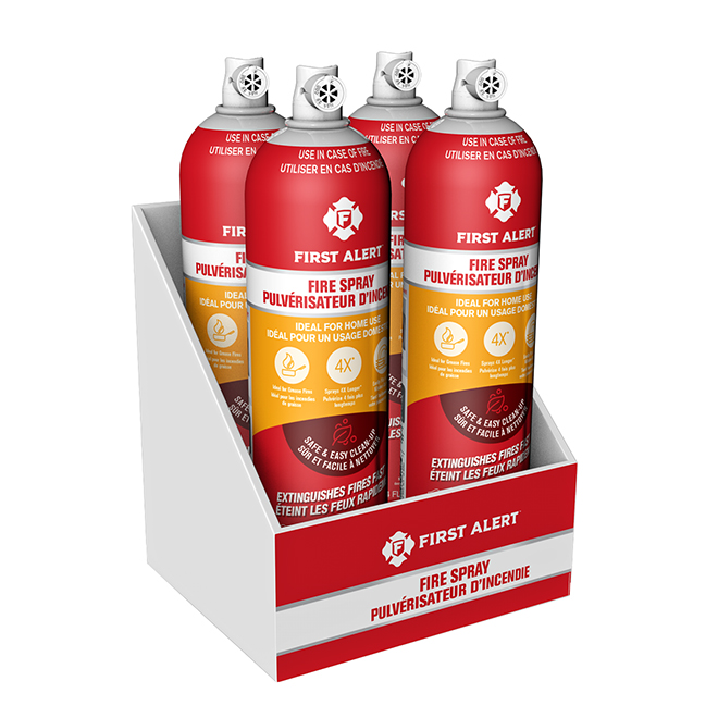 PULVERISATEUR D'INCENDIE FIRST ALERT PRESENTOIR 4 PC - Récréashop