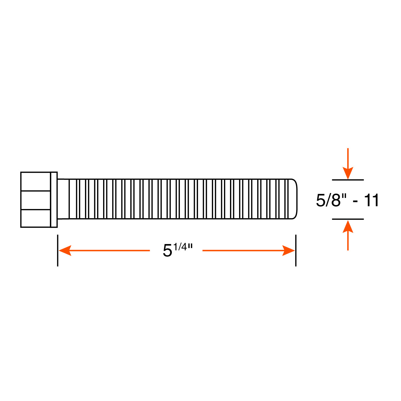 Boulon 5/8"-11 x 5 1/4" grade 8 modèle 20A RAM - RecreaShop