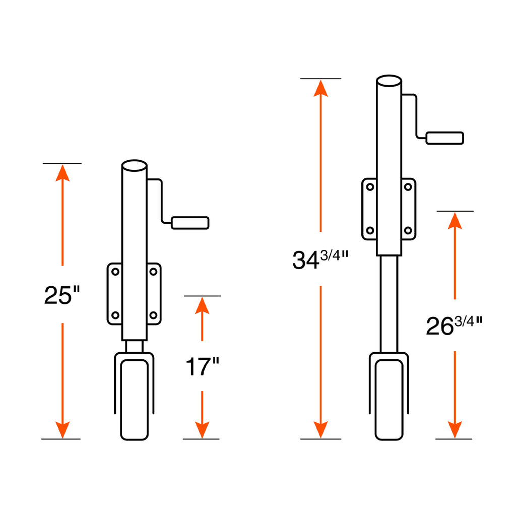 Vérin avec roue pneumatique 500 lbs 9 3/4" - RecreaShop