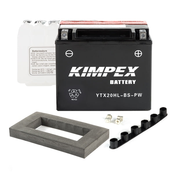 Kimpex Batterie Haute Performance AGM sans entretien HTX20HL-BS-PW (12 V, 310 A CCA)