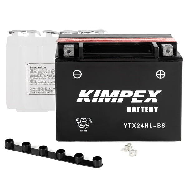 Kimpex Batterie Haute Performance AGM sans entretien YTX24HL-BS (12 V, 350 A CCA)