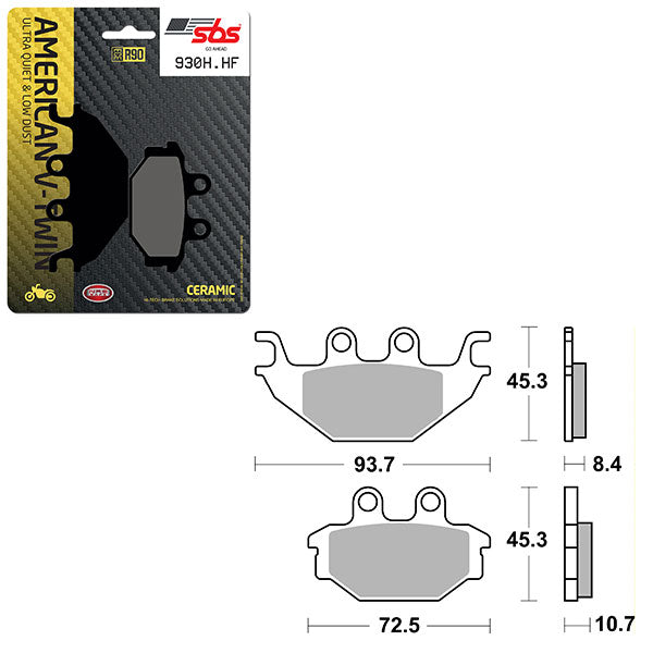 SBS HIGH POWER & NOISE REDUCTION CERAMIC BRAKE PAD (6490930100)