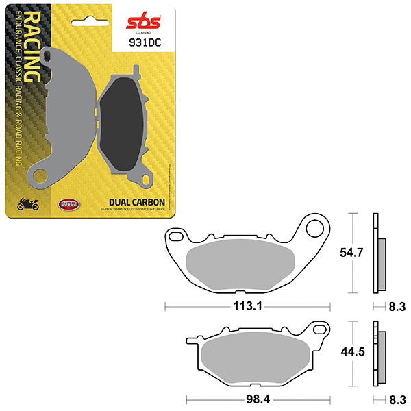 SBS DUAL CARBON FRONT FOR RACE USE ONLY BRAKE PAD (6290931100)