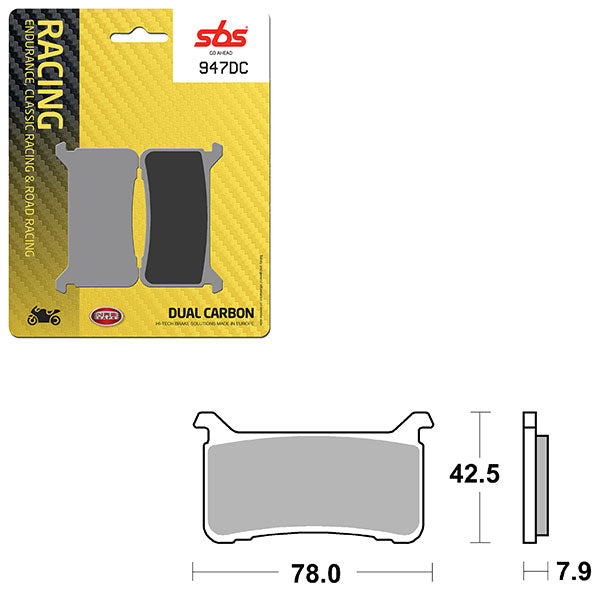 SBS DUAL CARBON FRONT FOR RACE USE ONLY BRAKE PAD (6290947100)