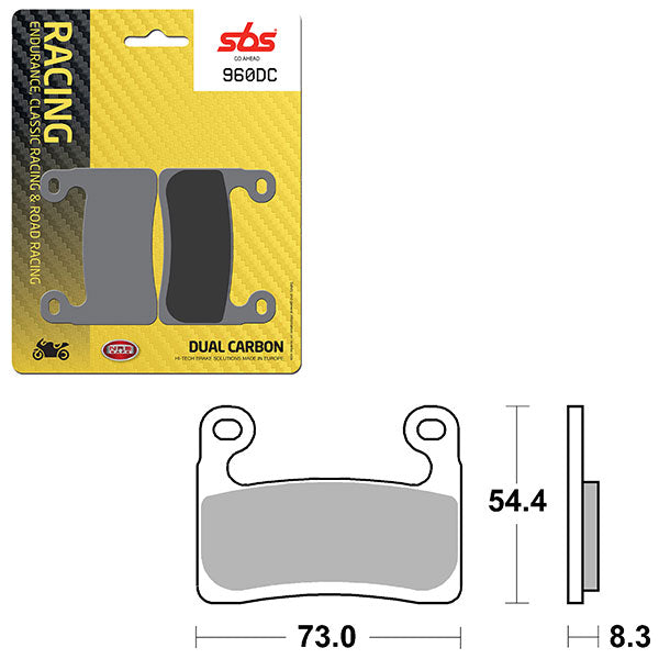 SBS DUAL CARBON FRONT FOR RACE USE ONLY BRAKE PAD (6290960100)