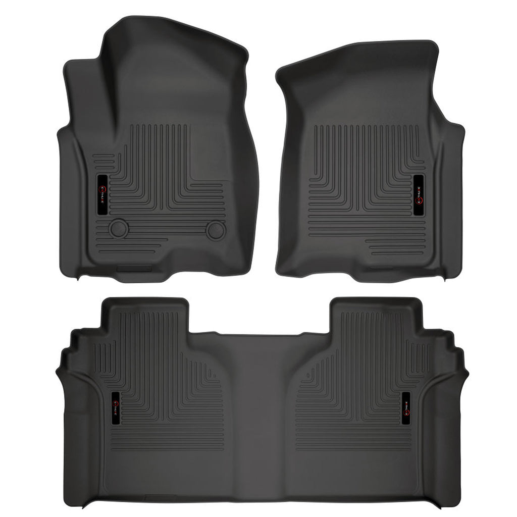Ensemble de tapis avant et arrière noirs Enthuze Silverado et Sierra Crew Cab - Récréashop