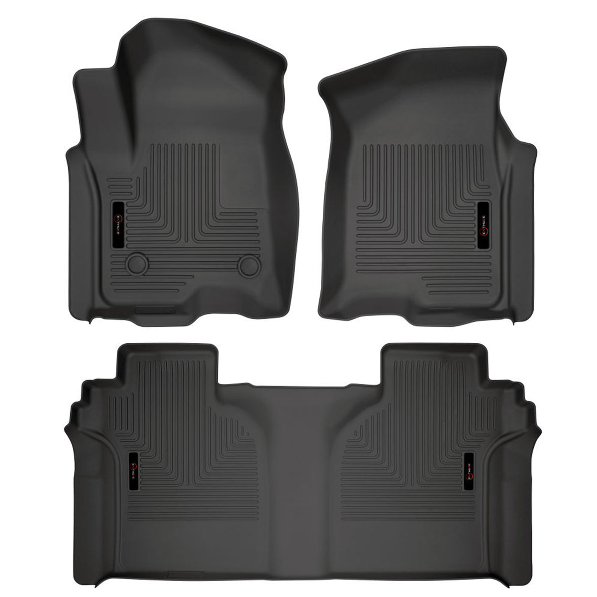 Ensemble de tapis avant et arrière noirs Enthuze Silverado et Sierra Crew Cab - Récréashop