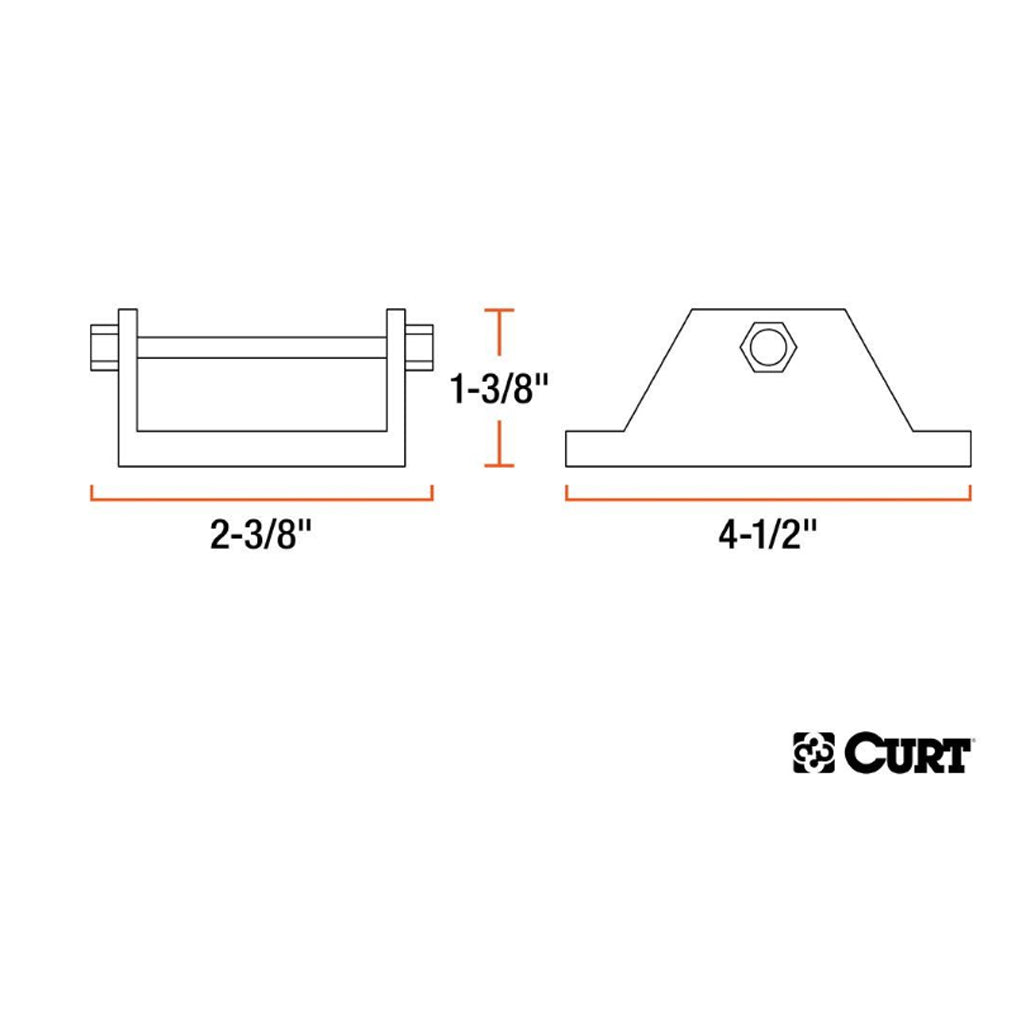 Pied de vérin 2" 2K à boulonner CURT - RecreaShop
