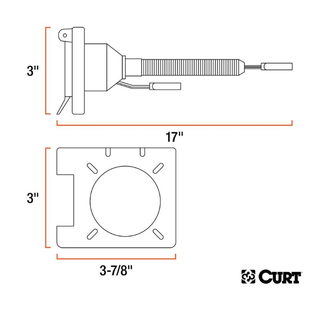 Adaptateur 4 brins plats (auto) à 7 brins (remorque) et double sortie CURT - RecreaShop