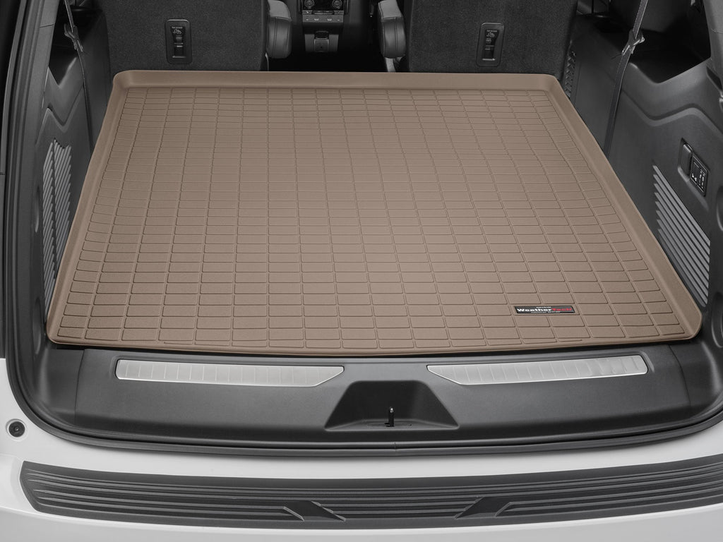 Tapis de coffre Cargo Liner derrière la 2e rangée beige WeatherTech Cadillac Escalade ESV 2021-2027 et autres  - Récréashop