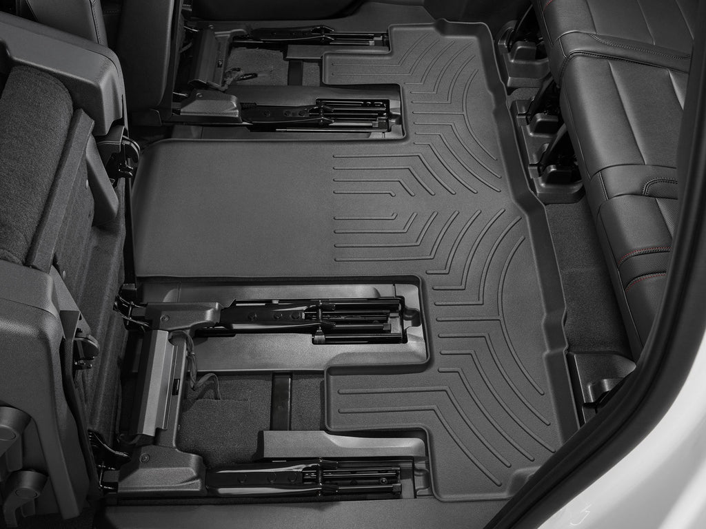 Tapis 3e rangée FloorLiner noir WeatherTech Cadillac Escalade ESV 2021-2027 et autres véhicules (sièges baquets seulement) - Récréashop