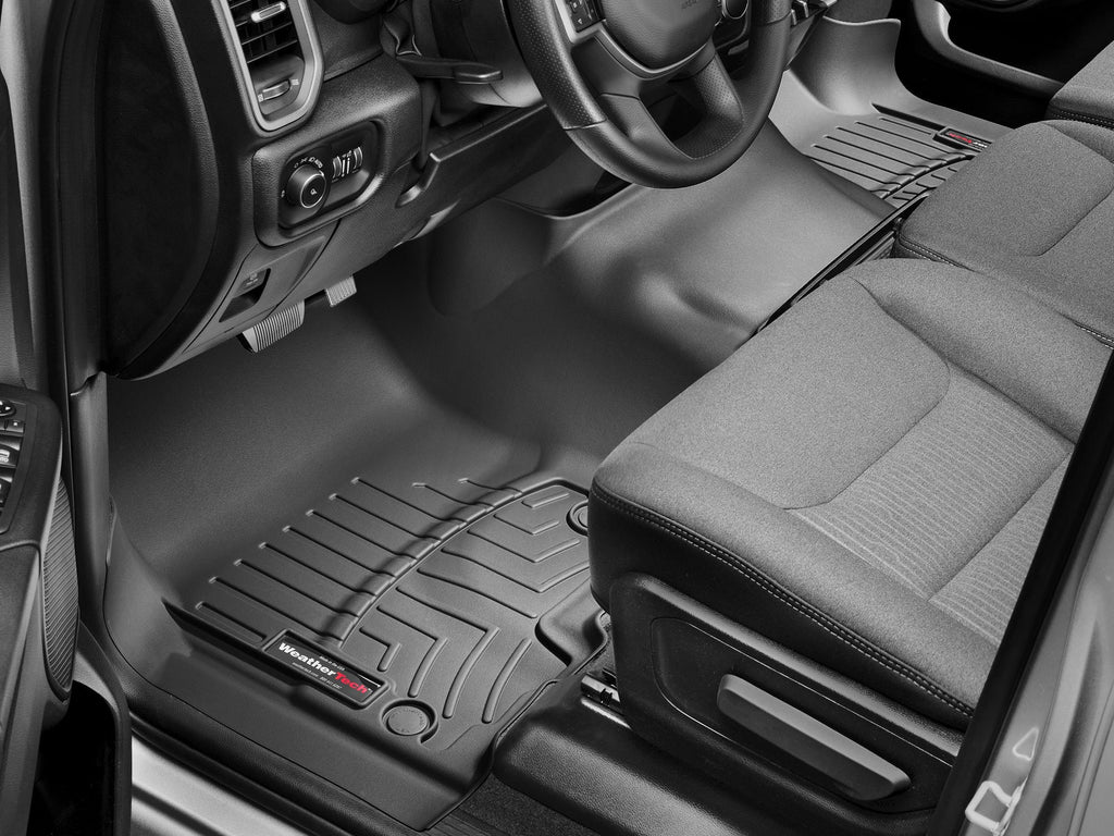 Tapis avant une pièce FloorLiner noir WeatherTech Dodge Ram 1500 2019-2024 / RAM 1500 2019-2024 (selon la version, voir compatibilité) - Récréashop