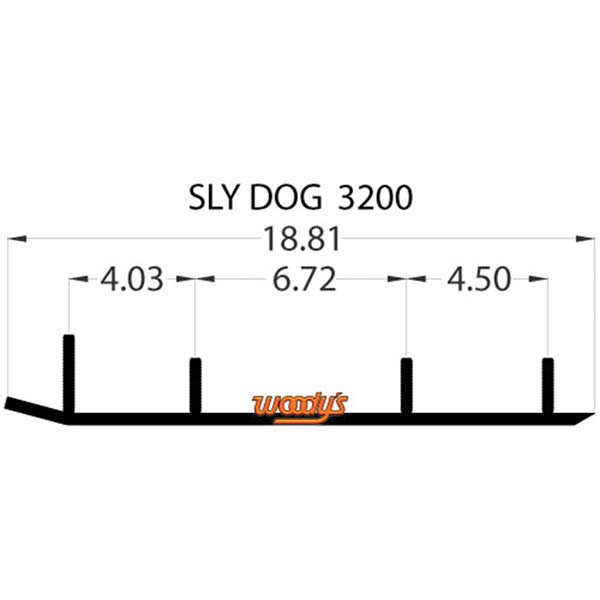 Patin en carbure Flat-Top Extender Trail III Woody's 4" (ESL3-3200)