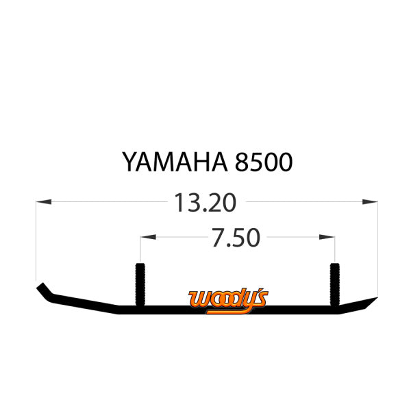 Patin en carbure Flat-Top Extender Trail III Woody's 4" (EYV3-8800)