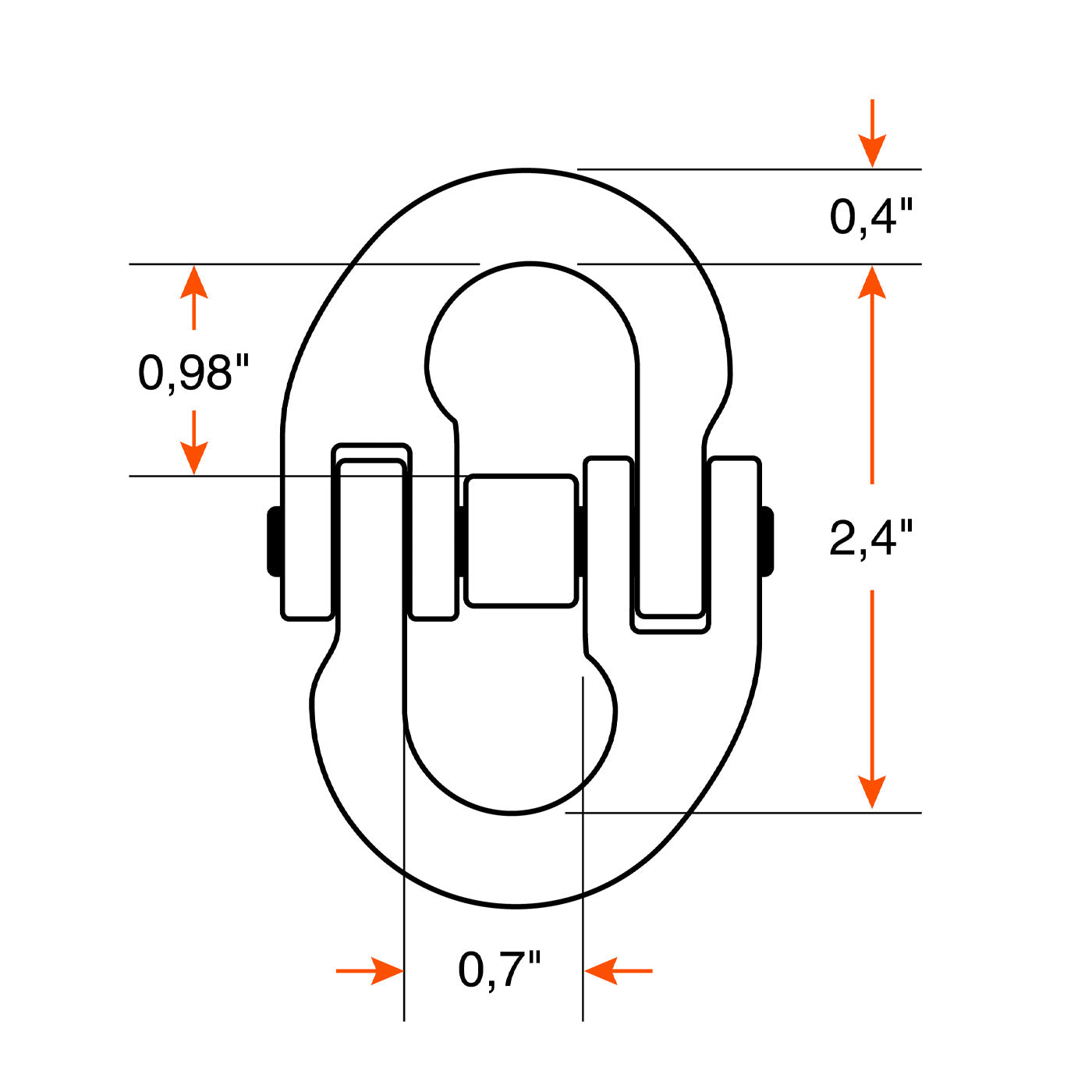 Maillon d'accouplement pour chaîne 5/16" grade 100 5,7K - RecreaShop