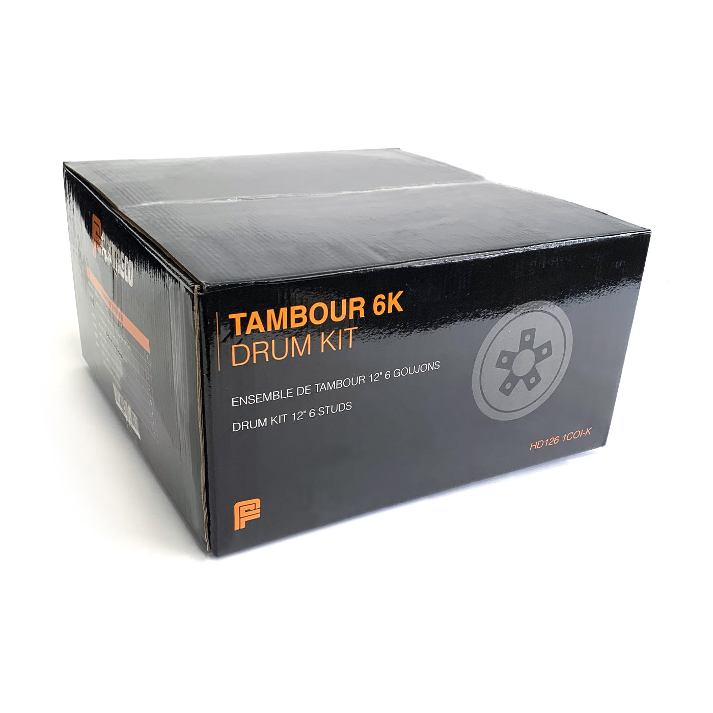 Tambour 12" x 2" 6 goujons 1/2" B.C. 5,5" 6K graissé et assemblé complet (en boîte) FRAMECO - RecreaShop