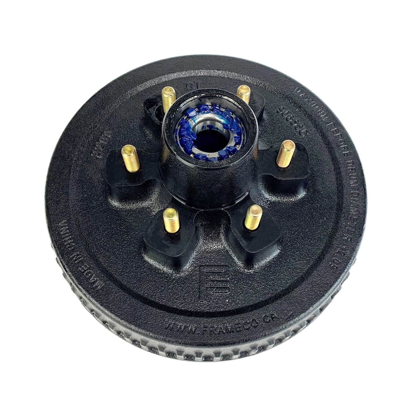 Tambour 12" x 2" 6 goujons 1/2" B.C. 5,5" 6K graissé et assemblé complet FRAMECO - RecreaShop